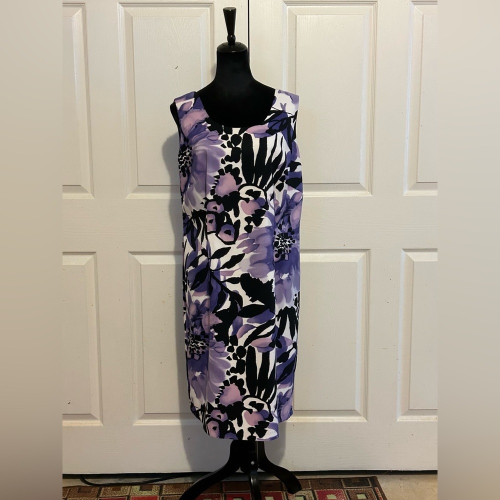 Dress Barn floral sleeveless dress size 14